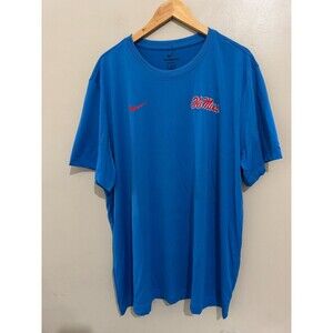 Nike Ole Miss Rebels Football Team Issued PE Dri-Fit Shirt Powder Blue 3XL NEW